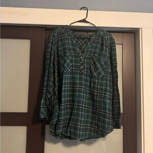 Torrid Green Plaid Tunic Shirt